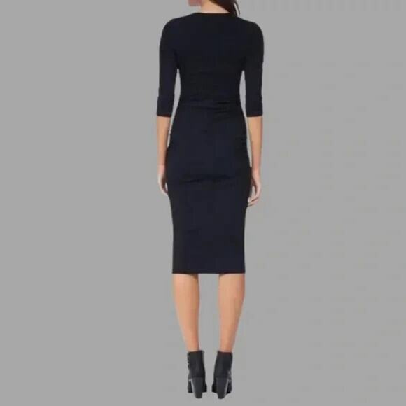 J. Crew Ribbed Henley Scoop Neck Black Sweater Dress S - Picture 2 of 6